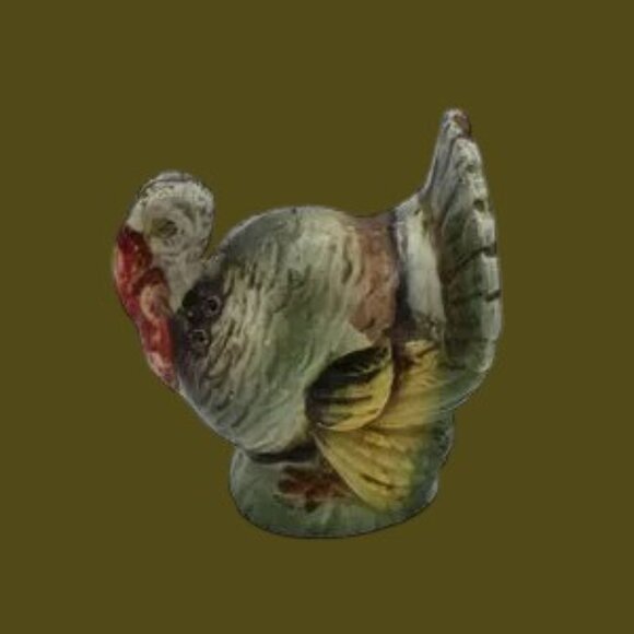 MCM Vintage Turkeys salt & pepper Set ceramic Tom & Hen Thanksgiving Grannycore - Picture 8 of 14